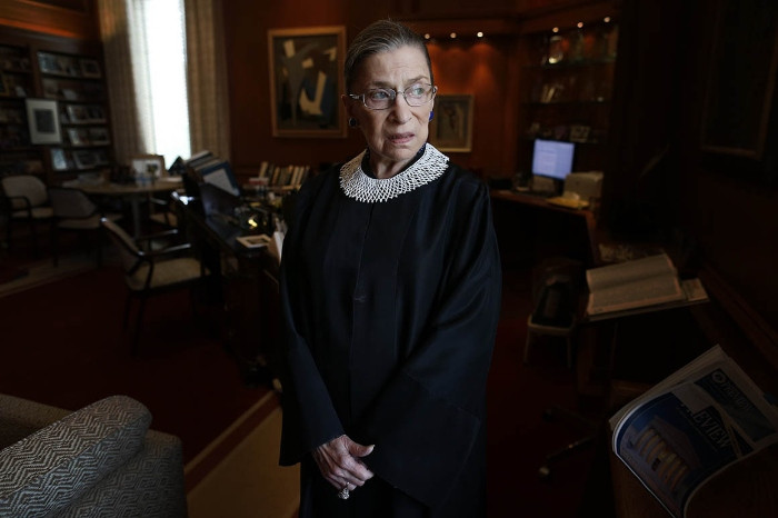 Ruth Bader Ginsburg in her Supreme Court chambers.