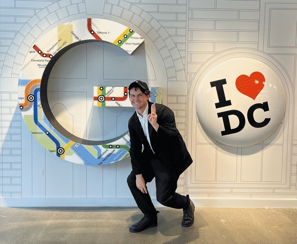 Research talk on stage.